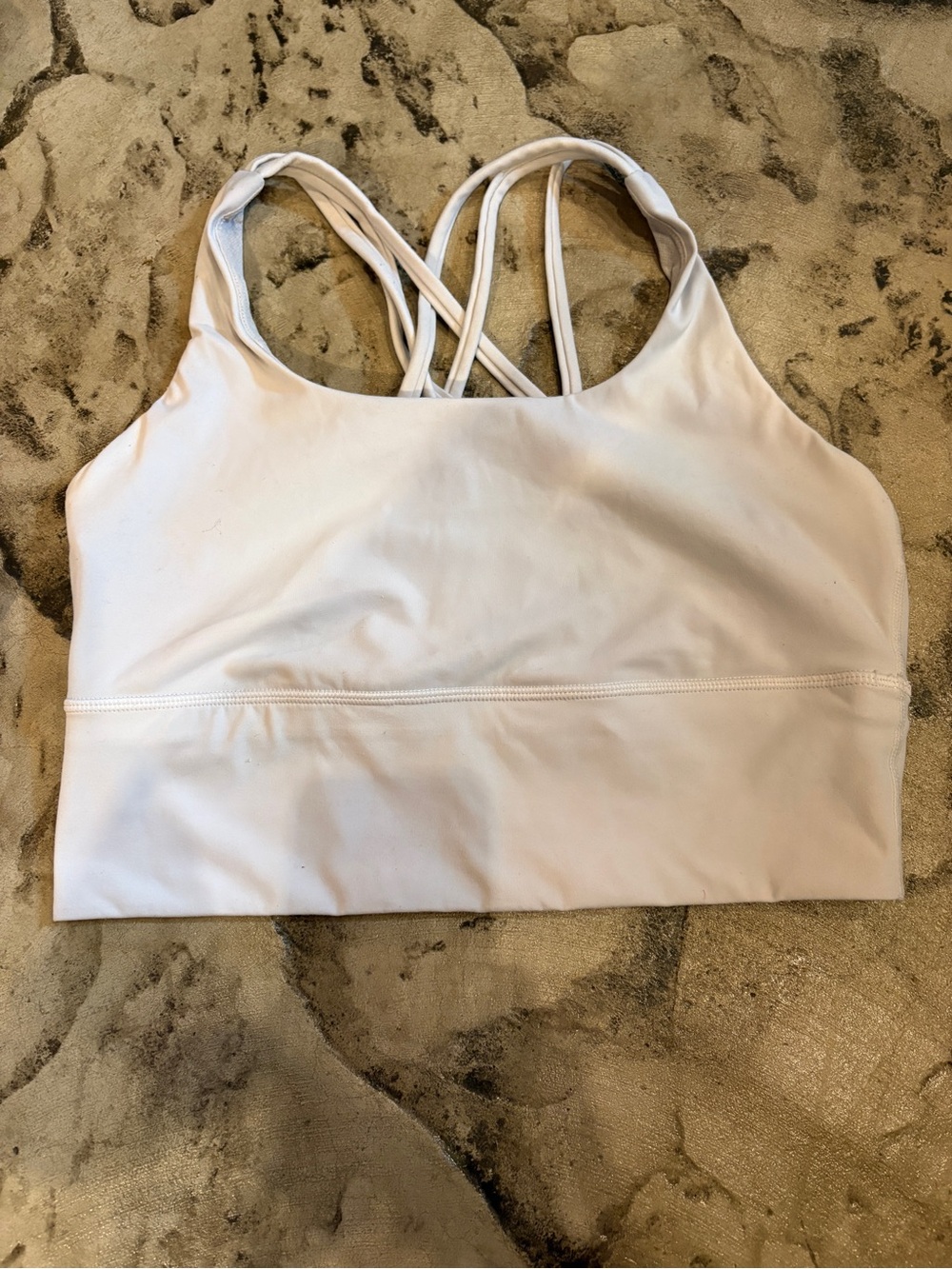 Fabletics White Strappy Crossback Sports Bra